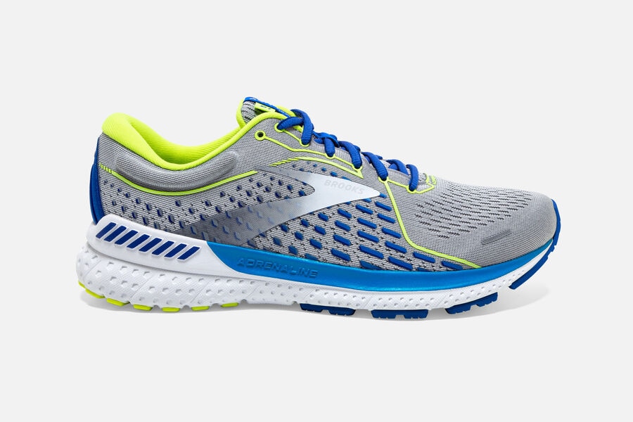 Brooks Herren Adrenaline GTS 21 Laufschuhe Grau/Weiß/Indigo Sale 176-948563